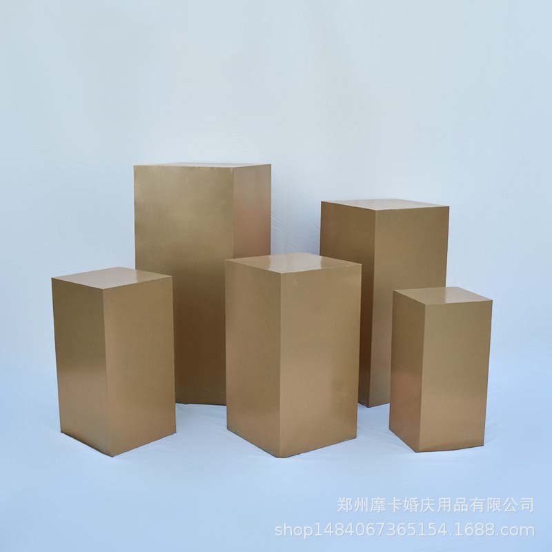 PVC Set of 5 Plinth Iron Ripple Style White Cylinder Plinths Display Stand Dessert Table Stand For Wedding Party Decoration