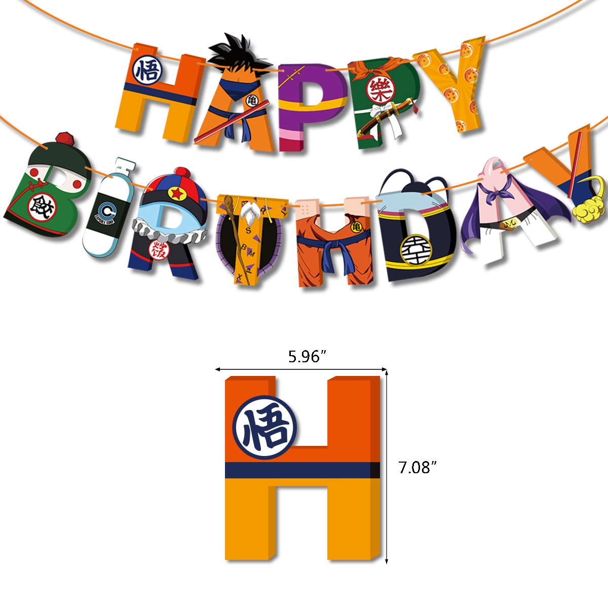 Nice Dragon Ball Wukong Birthday Theme Party Decoration Children's Birthday Flag Pulling Cake Topper Balloon Set Party Supplies