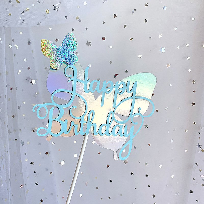Cake Topper for Cake Decoration Baking Supplies 10pcs Ins Style Butterfly Paper Easter Decoration New Year Cake Box 10 Set