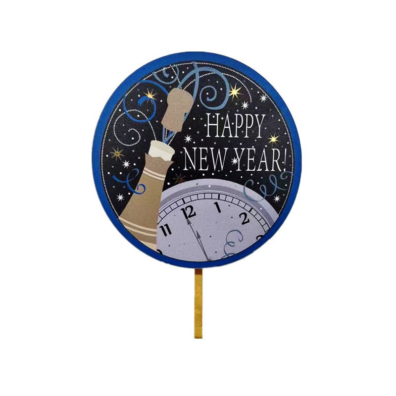 Color printing new year acrylic cake plate happy new year decorative cake plug-in wholesale cake topper acrylic