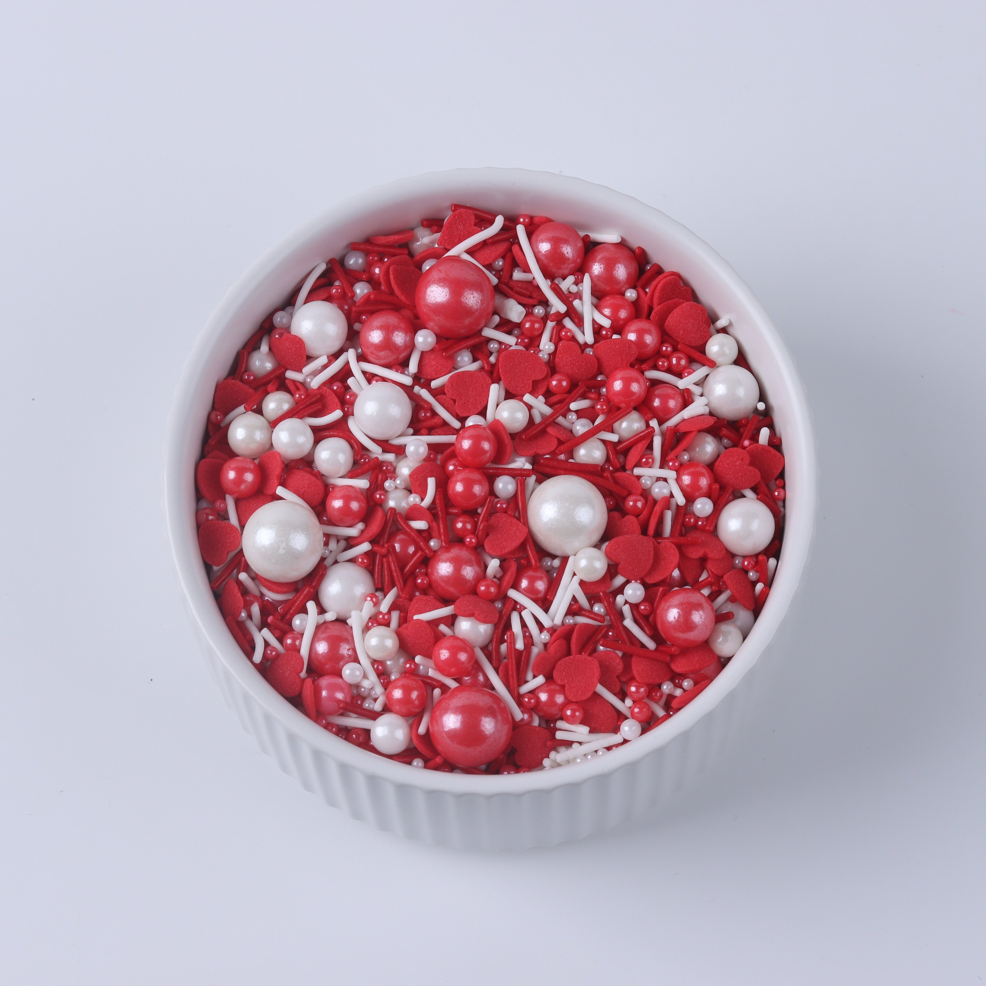 Lovebakery Edible Sugar Pearls Cake Decorating Supplies Heart Confett Cake Sprinkles Edible Decoration for Valentine Cake Decor