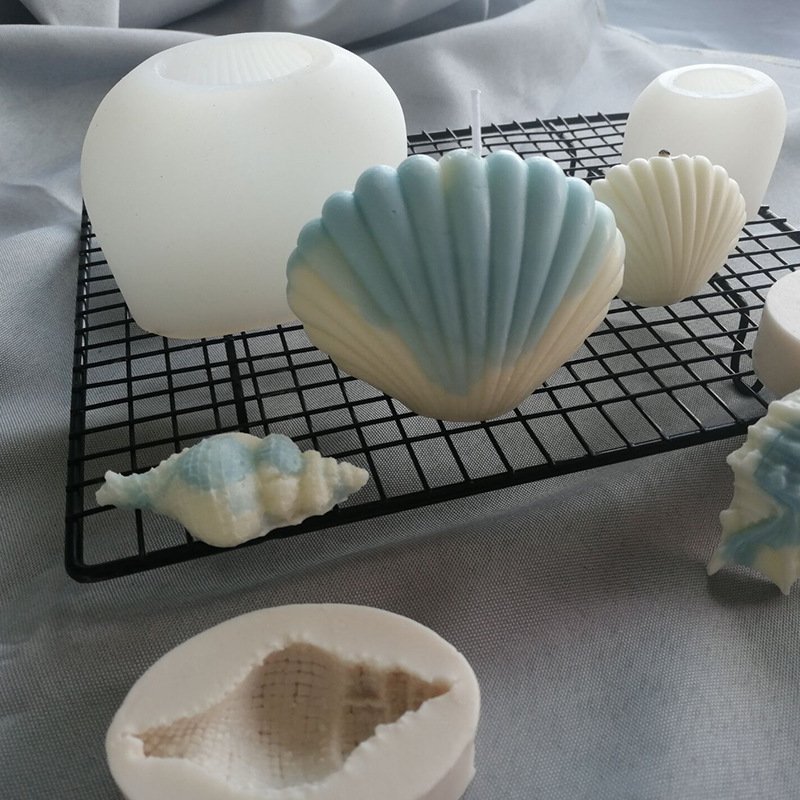 DIY Ocean Series Silicone Candle Mold Conch Shell Candle Making Plaster Soap Resin Mold cake Decorative gift Craft Supplies