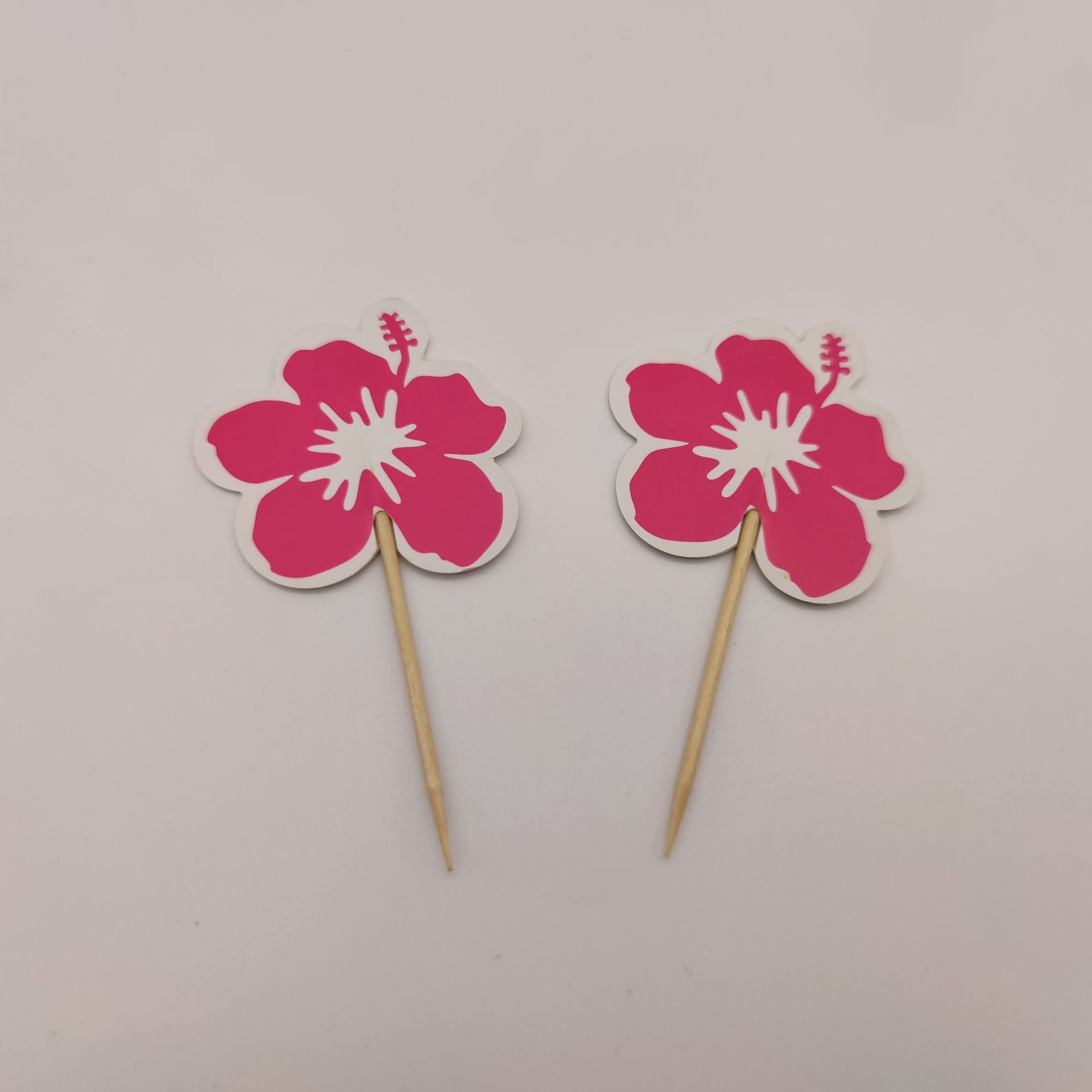DAMAI Hawaiian Theme Summer Party Supplies Flamingo Pineapple Palm Leaf Paper Cake Decorating Supplies Cake Topper Decoration
