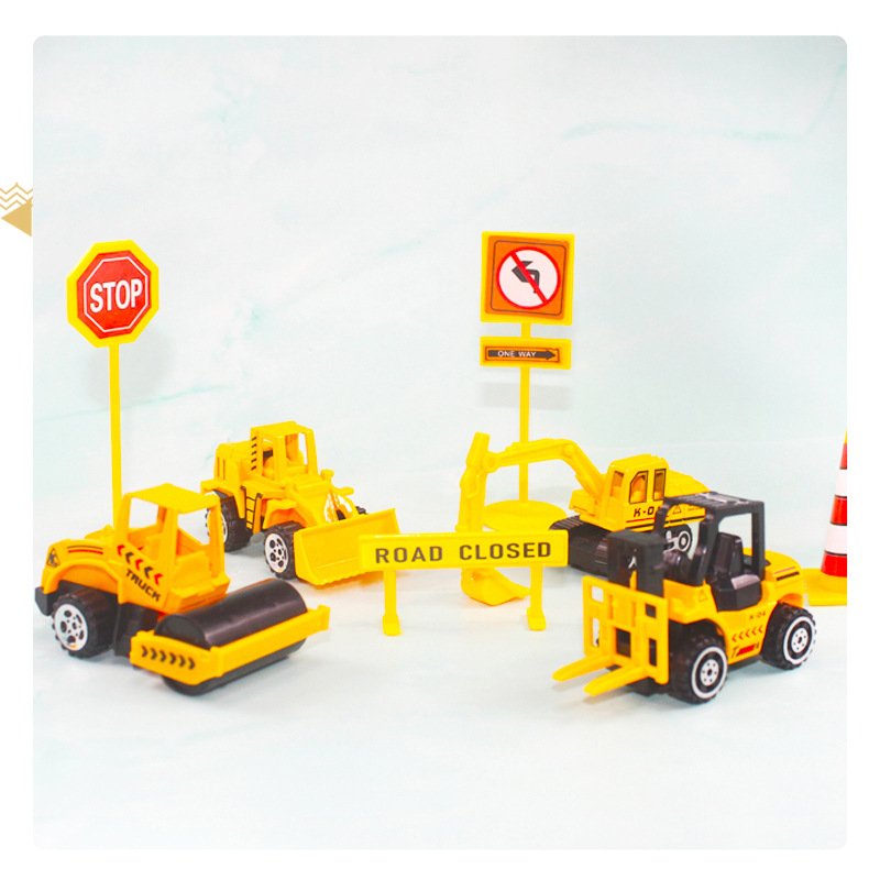 Mini engineering car truck cake topper bulldozer model toy excavator series kids cake topper party favors and decorations