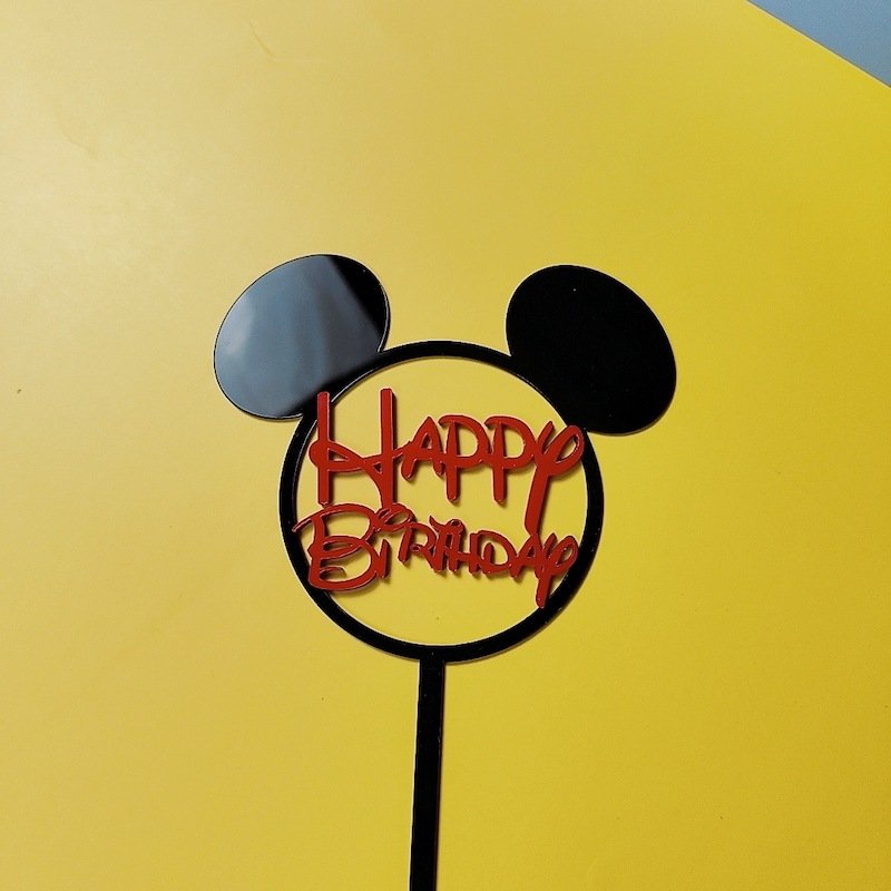 Cartoon Mouse Cake Topper Acrylic Cake Topper For Children Birthday Cake Decoration