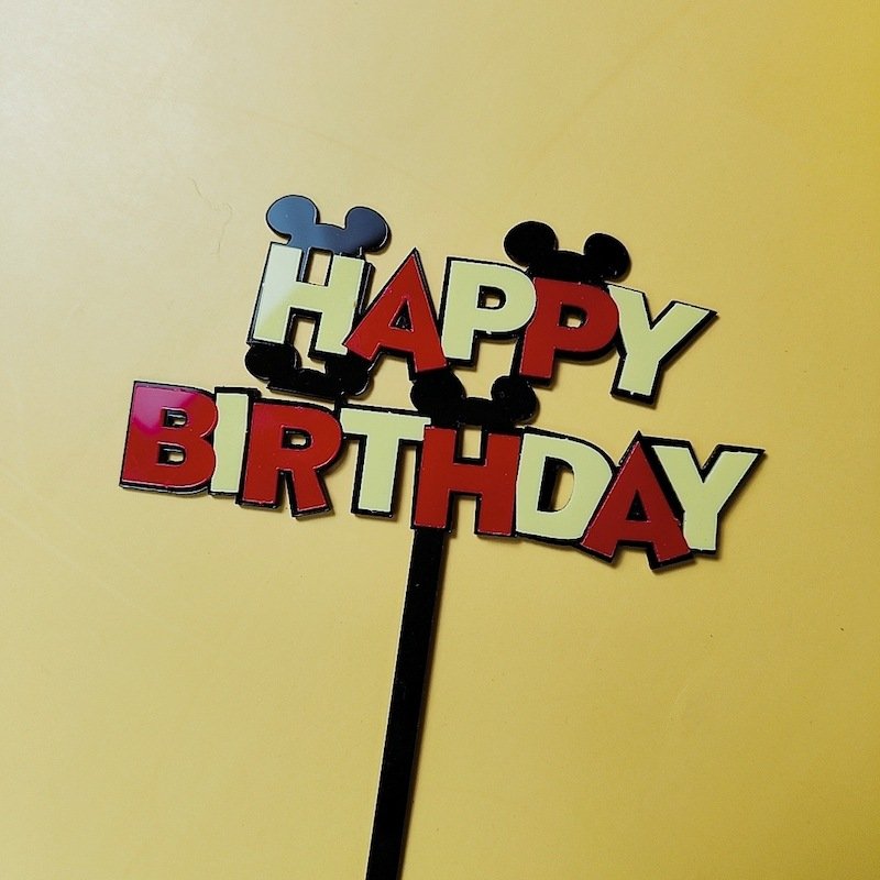 Cartoon Mouse Cake Topper Acrylic Cake Topper For Children Birthday Cake Decoration