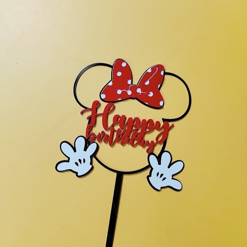 Cartoon Mouse Cake Topper Acrylic Cake Topper For Children Birthday Cake Decoration