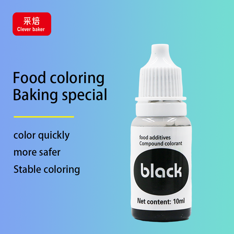 Hot Sale Edible Black Food Dye Liquid Halal Cake Coloring Colorant in Bottle New Title