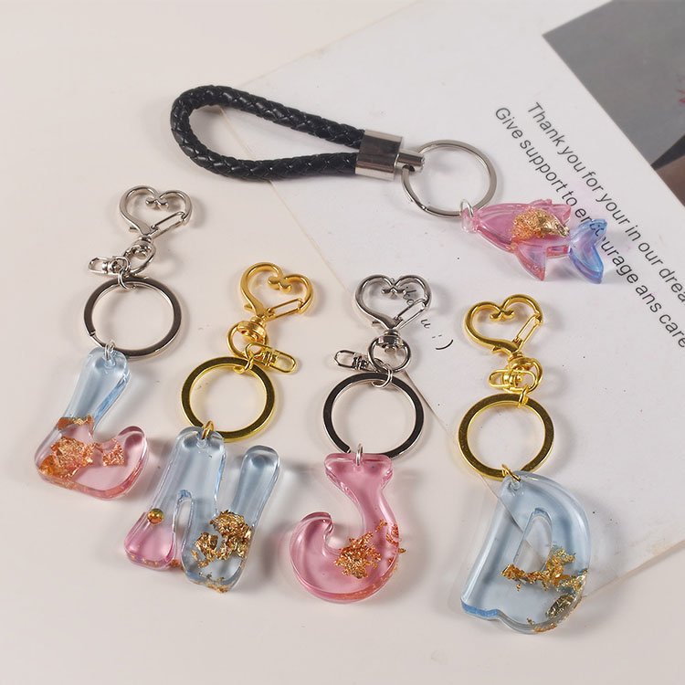 YS Alphabet Keychain Molds Alphabet Resin Silicone Mould Resin Letter Number Molds for DIY Keychain Jewelry Pendant Making