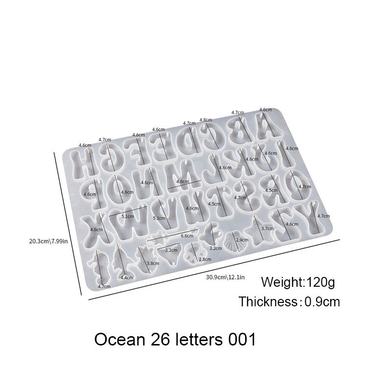 YS Alphabet Keychain Molds Alphabet Resin Silicone Mould Resin Letter Number Molds for DIY Keychain Jewelry Pendant Making