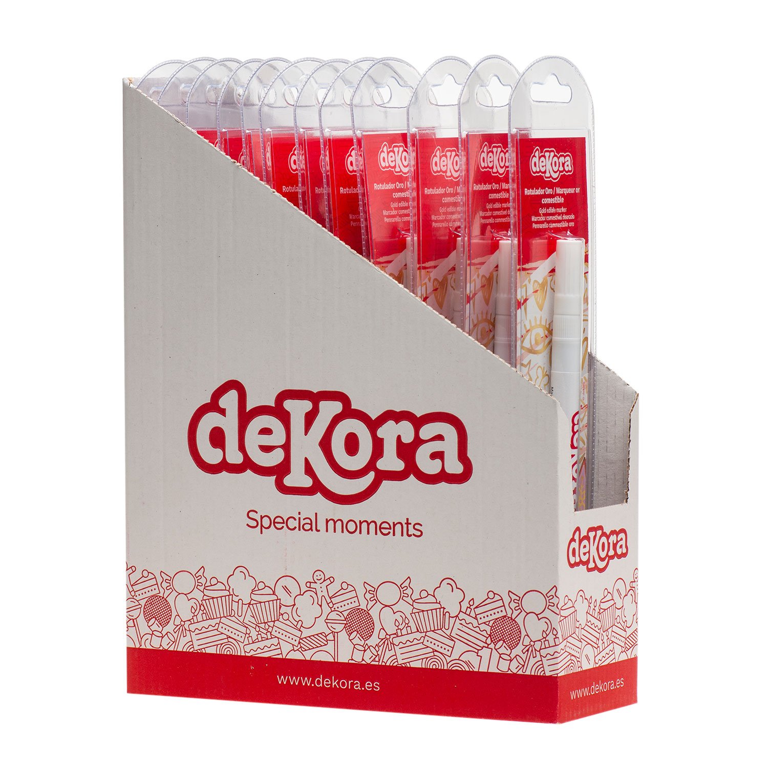 Dekora Brand Food Coloring Pens Display 12 Blisters Edible Ink Marker Gold Colour For Cake Decorations