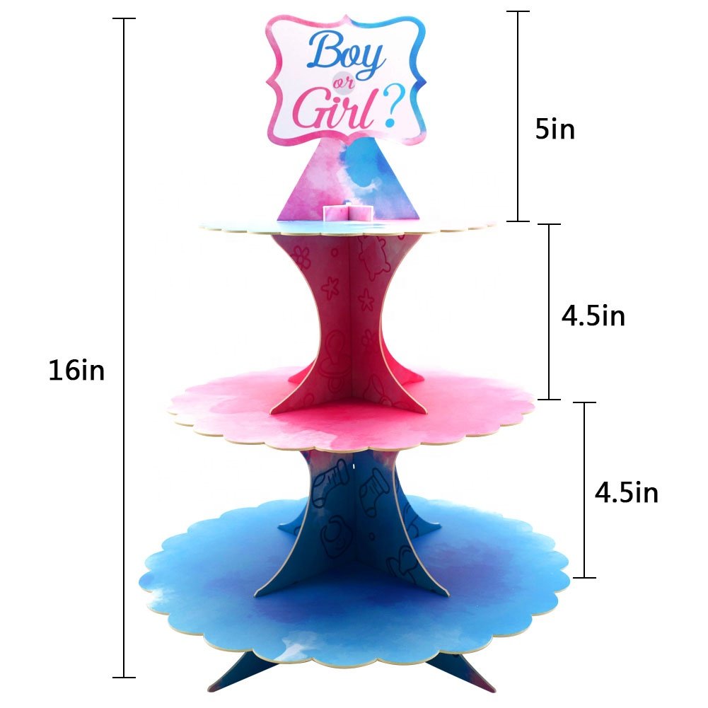 baby shower pink blue boy and girl cup cake stand for birthday baby shower party supplies and cake decorations supplies
