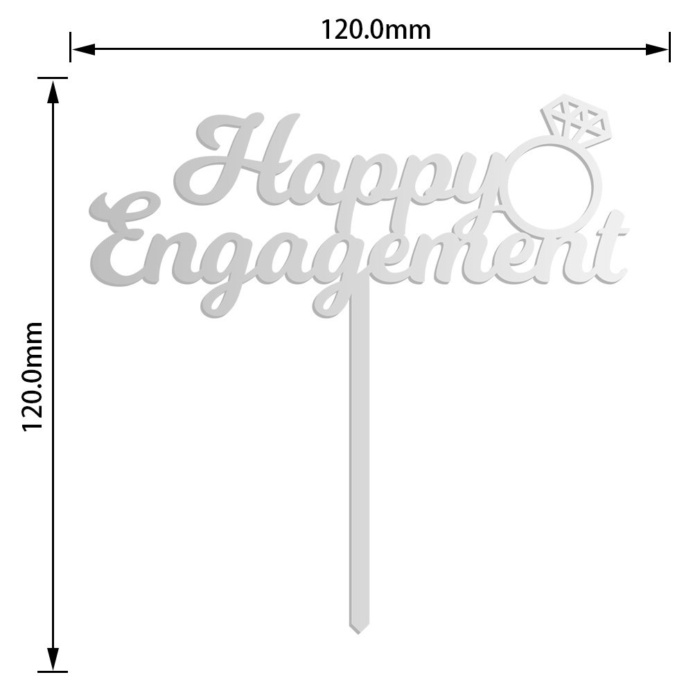 Wholesale Gold Happy Engagement Cake Topper With Diamond For Wedding Bridal Shower Party Decorations