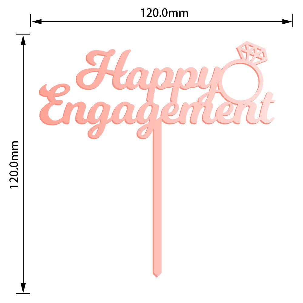 Wholesale Gold Happy Engagement Cake Topper With Diamond For Wedding Bridal Shower Party Decorations