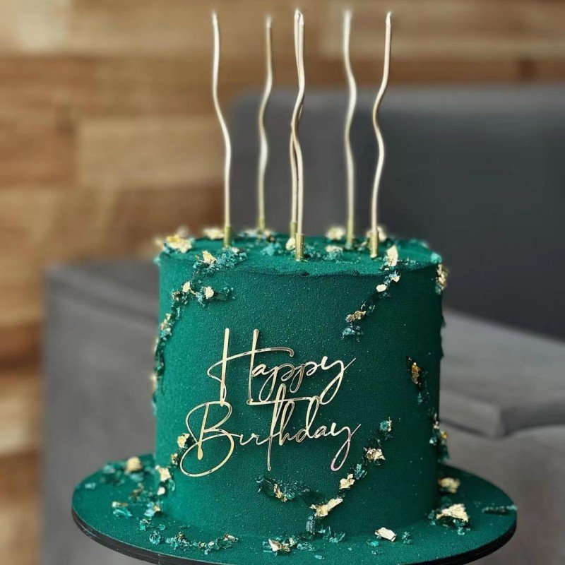 Happy birthday party decorations acrylic gold sliver happy Birthday cake topper party decorations Butterfly cake topper
