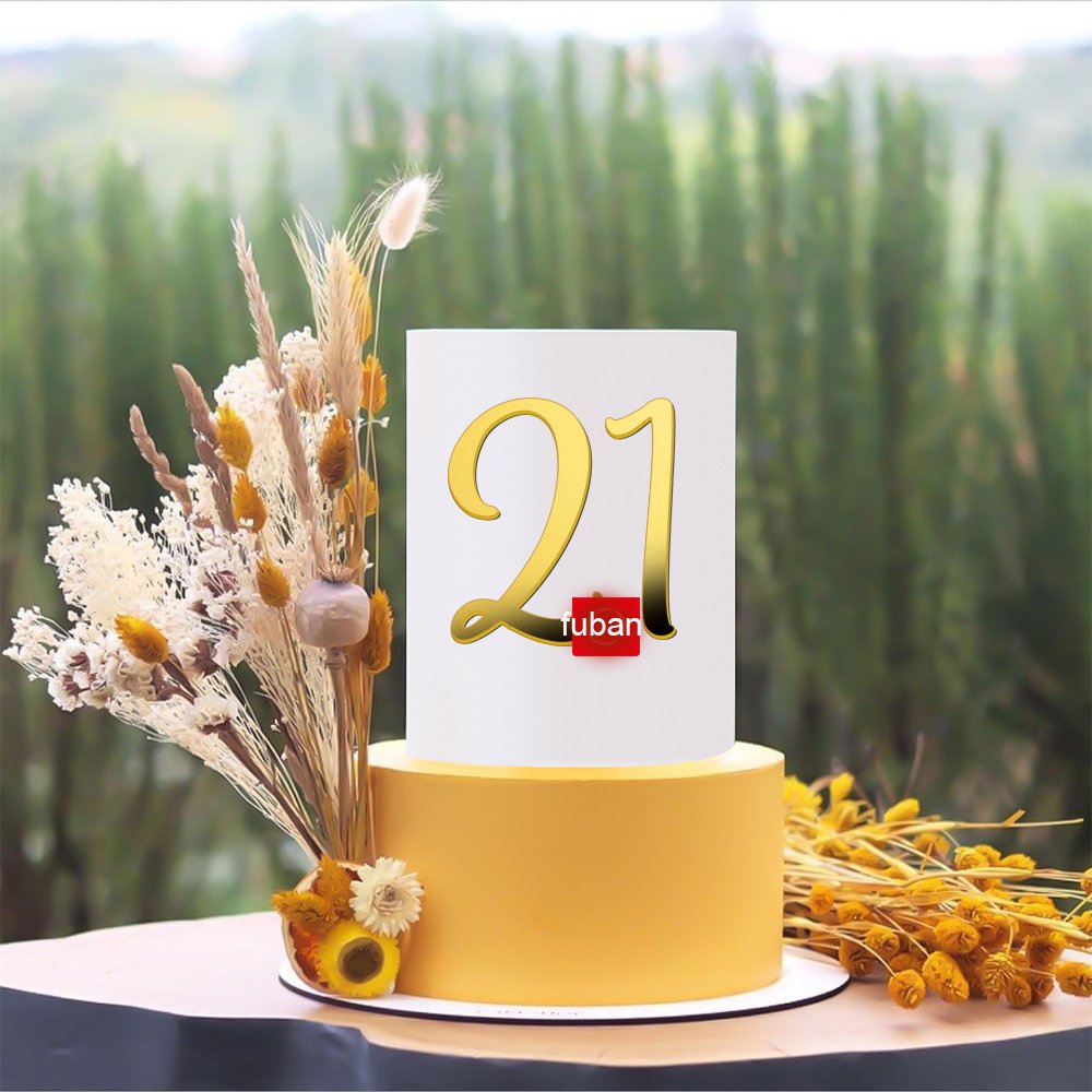 Factory Direct Acrylic 0-9 Digital Combination Cake Topper Wedding Decorations Wholesale for Cake Baking & Decoration