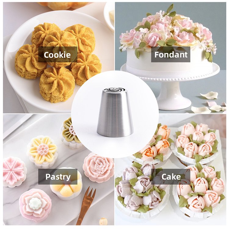 304 Stainless Steel Russian Piping Tips Set for Cake Decorating Set Cake Russian Piping Tips Set Cake Tools