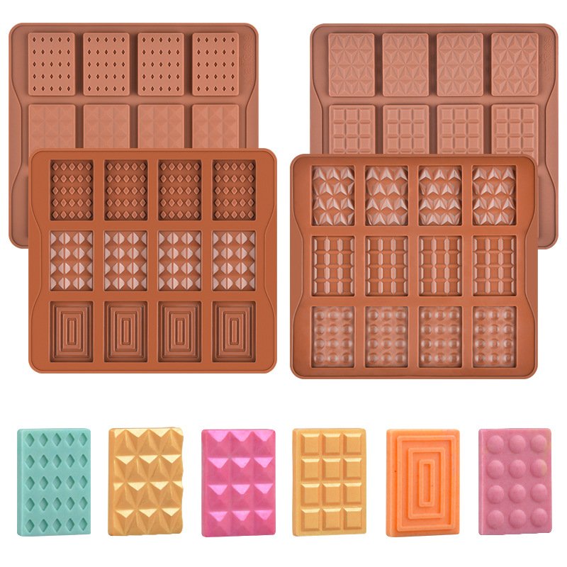 New arrival 1pc 12 Grids square chocolate silicone model Nonstick Reusable cookie candy Household DIY silicone mold pastry tools