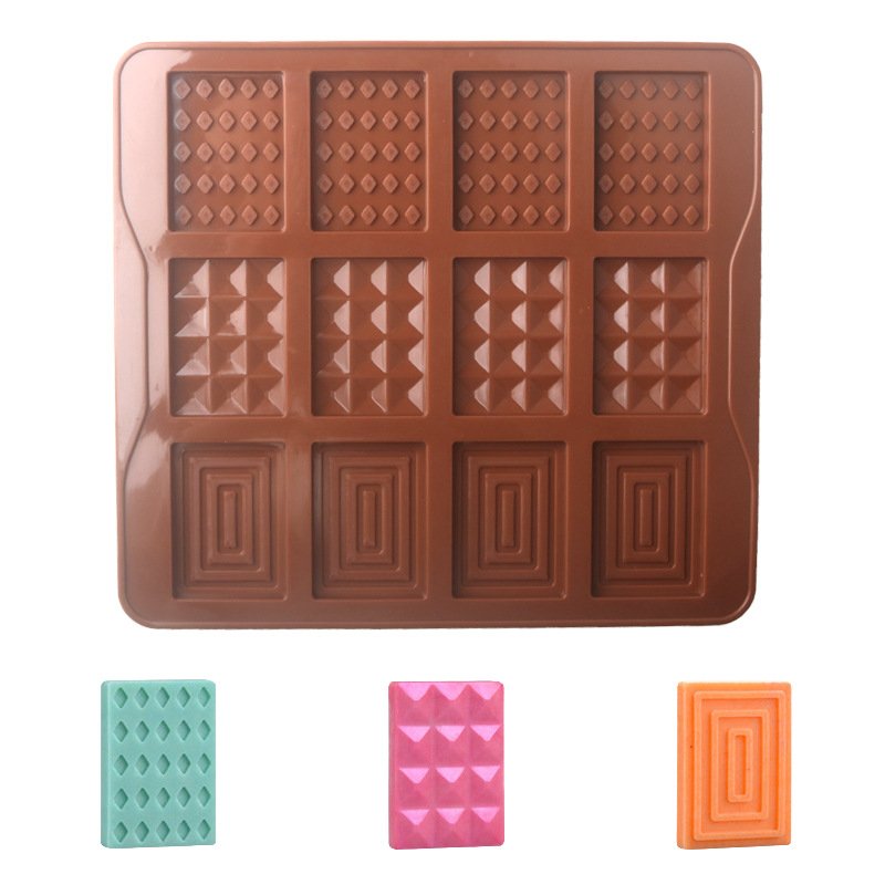 New arrival 1pc 12 Grids square chocolate silicone model Nonstick Reusable cookie candy Household DIY silicone mold pastry tools