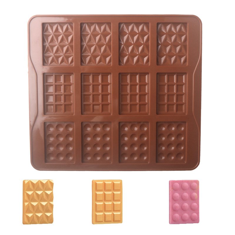 New arrival 1pc 12 Grids square chocolate silicone model Nonstick Reusable cookie candy Household DIY silicone mold pastry tools