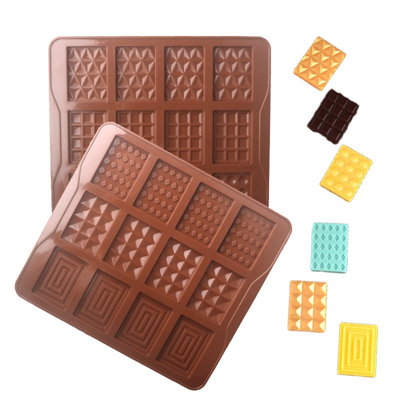 New arrival 1pc 12 Grids square chocolate silicone model Nonstick Reusable cookie candy Household DIY silicone mold pastry tools
