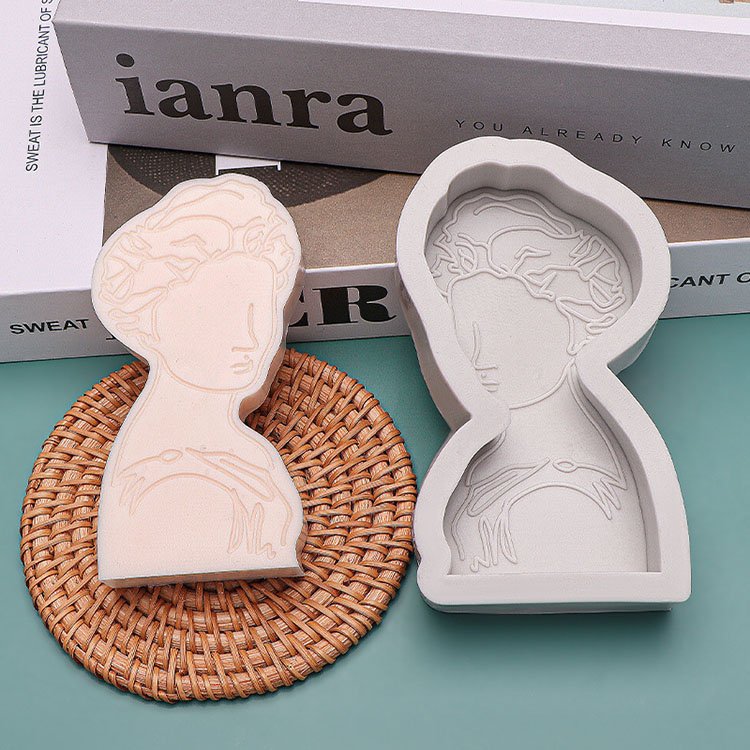YS DIY 3D Portrait European Athenian Character Mold Silicone Cake Aromatherapy Portrait Gypsum Candle Plaster Mould Making Tools