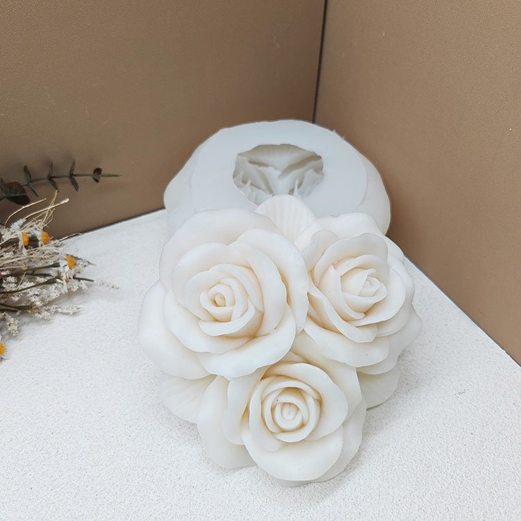 YS Large Rose Combination Silicone Candle Molds Gypsum Ornaments Home Decorations Casting Mould DIY Aromatherapy Candle Making