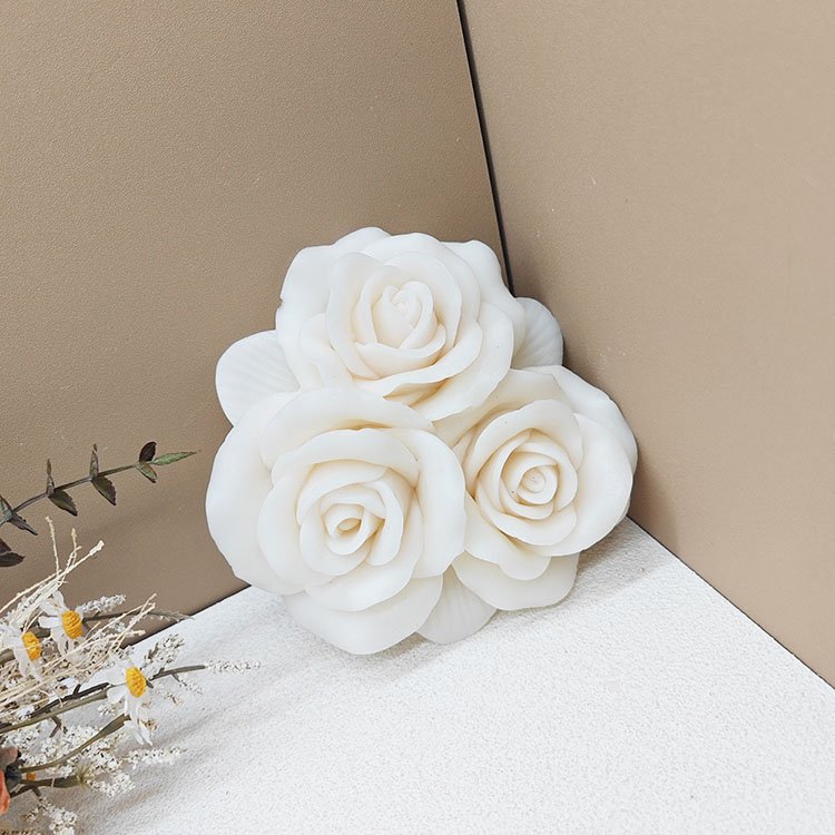 YS Large Rose Combination Silicone Candle Molds Gypsum Ornaments Home Decorations Casting Mould DIY Aromatherapy Candle Making