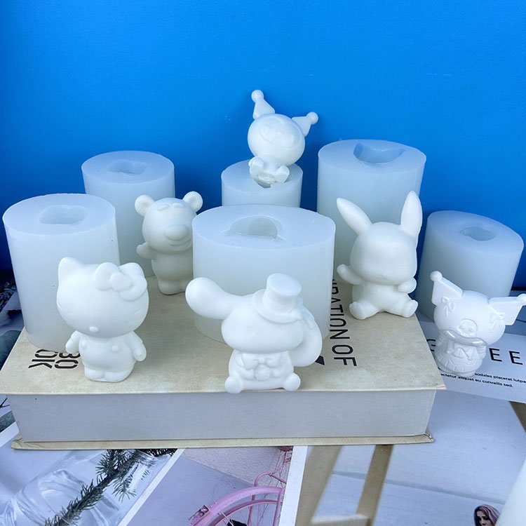 YS 3D Cartoon Animal Gypsum Silicone Mold DIY Kulomi Yugui Dog Cat Aromatherapy Candle Aromatherapy Painted Doll Girl Gift Tools
