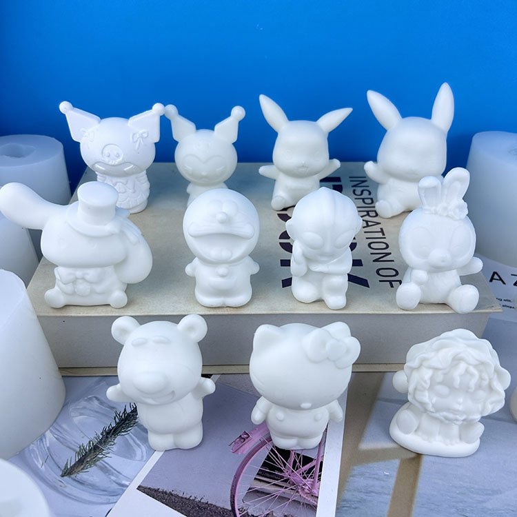 YS 3D Cartoon Animal Gypsum Silicone Mold DIY Kulomi Yugui Dog Cat Aromatherapy Candle Aromatherapy Painted Doll Girl Gift Tools