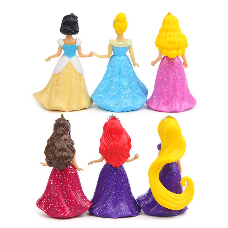 6 Queen series beautiful dress dress princess master figure creative hand decorative doll cartoon character cake toppers