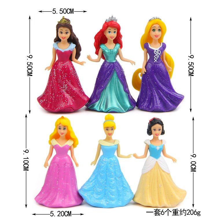 6 Queen series beautiful dress dress princess master figure creative hand decorative doll cartoon character cake toppers