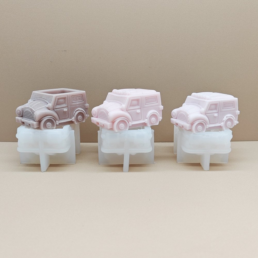 Early Riser DIY Silicone Candle Mold Vintage Car Aromatherapy Candle Creative Flower Pot Plaster Mold