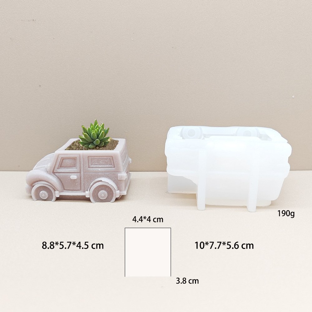 Early Riser DIY Silicone Candle Mold Vintage Car Aromatherapy Candle Creative Flower Pot Plaster Mold