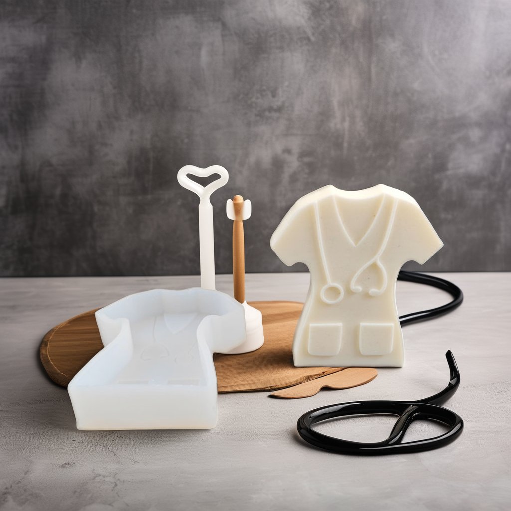 Nurse Clothing Candle Making Molds for Kit Supplies Soy Wax Cake Moldes Mold Soap Resin Gypsum Relief Doctor Office Decor Gifts