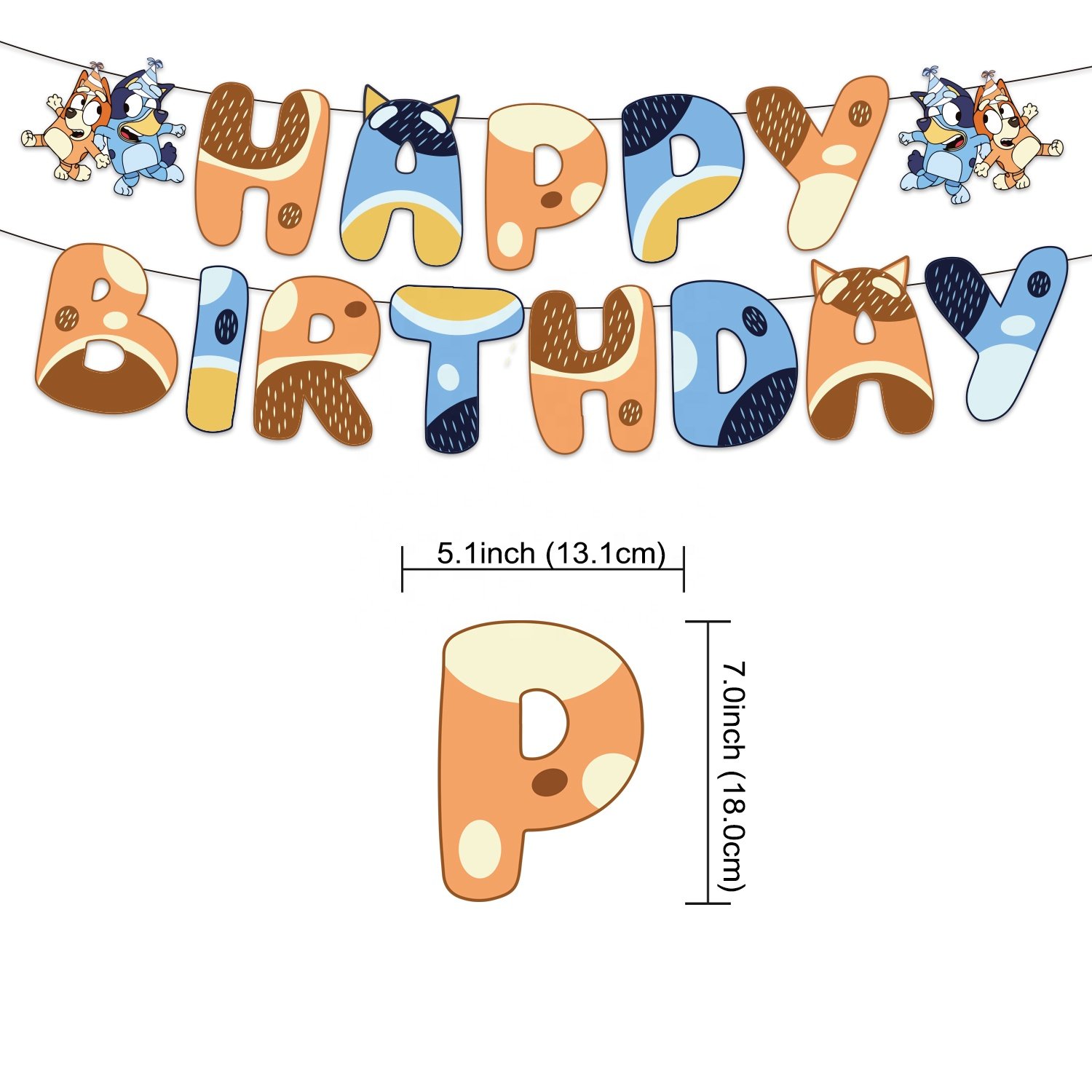 New Blue Cartoon Pet Dog Theme Birthday Party Decorations Animal Banner Cute Pet Cake Topper Children's Birthday Supplies