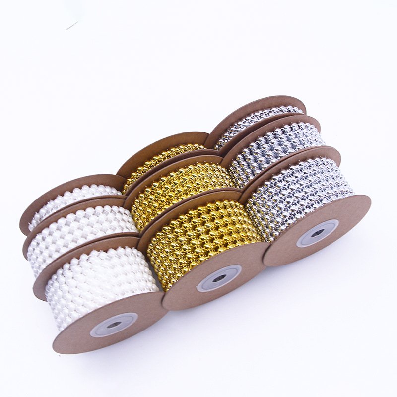 New Arrivals Gold Chain 40mm*2Yards ABS Semicircle Plastic Pearl Bead Chain for Cake Rim Wedding Birthday Party Cake Decoration