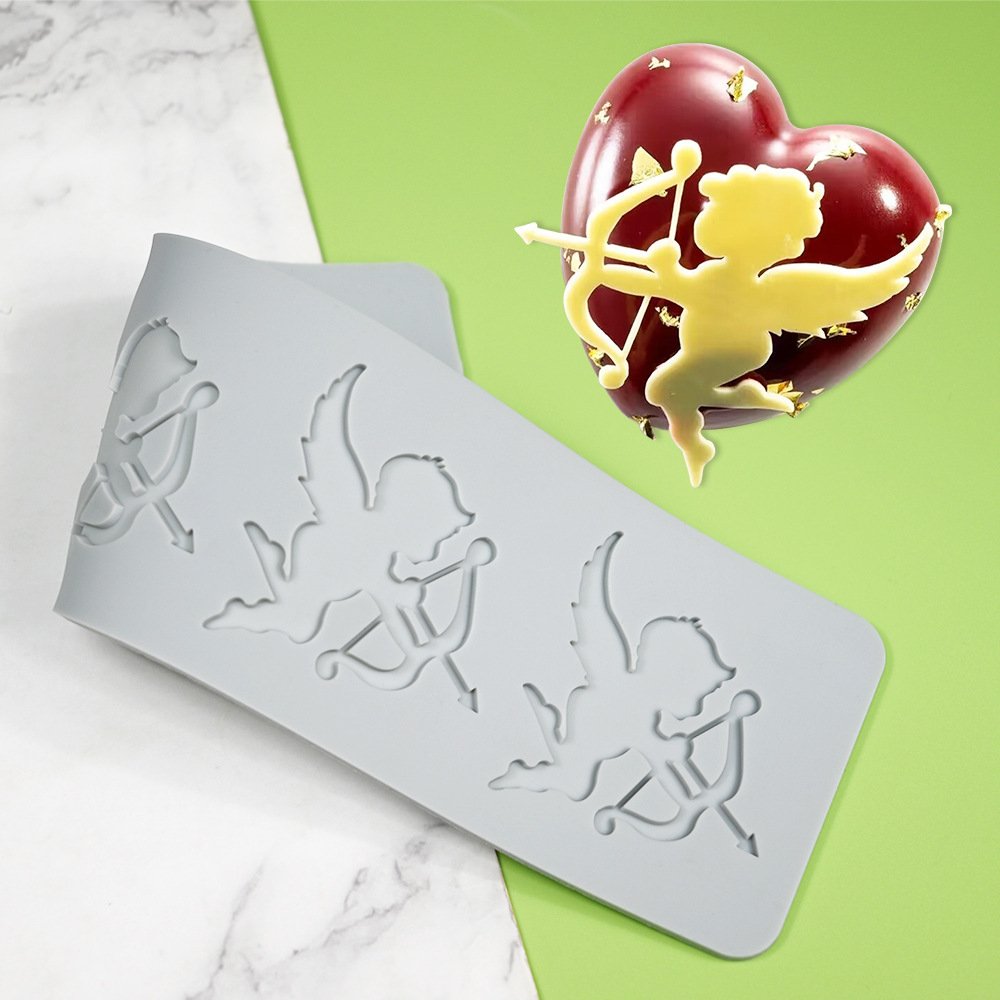 Early Riser Valentines Day Love Cupid Lace Mat Chocolate Mould Baking Supplies Pastry Tools Cake Silicone Fondant Mold