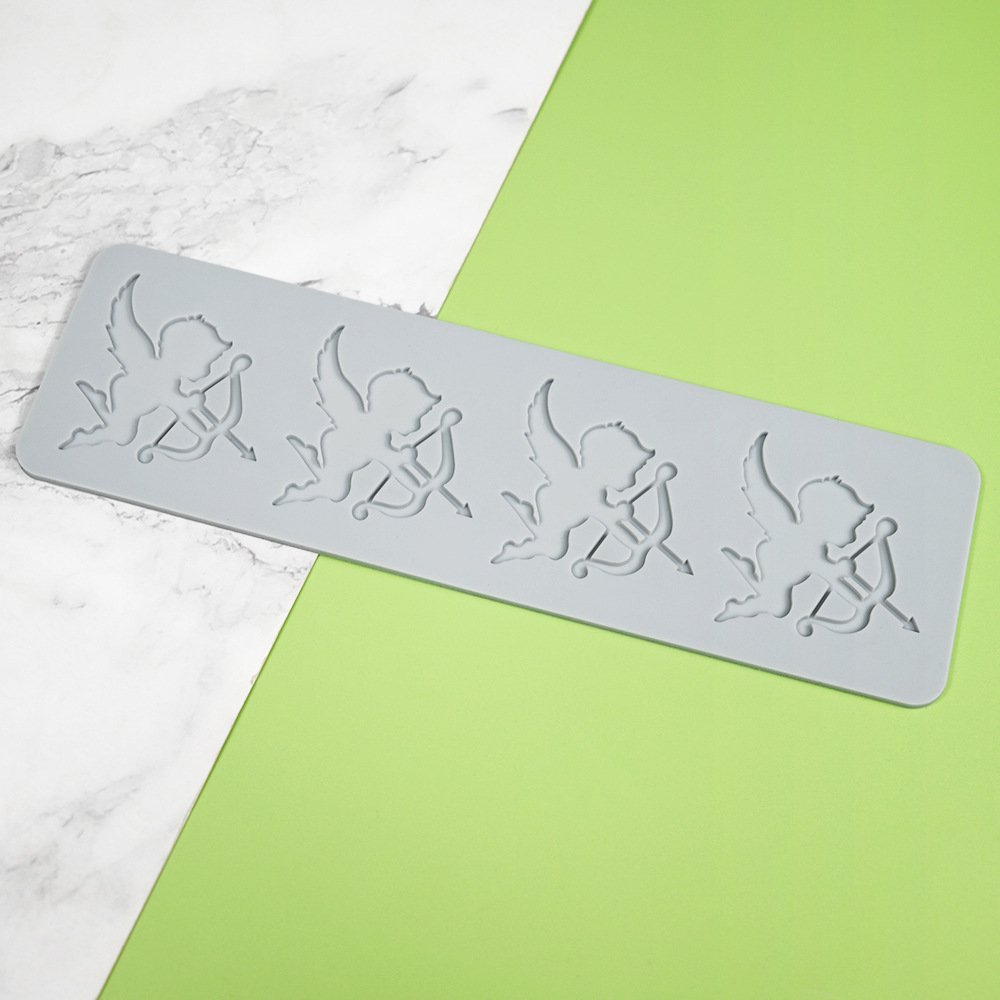 Early Riser Valentines Day Love Cupid Lace Mat Chocolate Mould Baking Supplies Pastry Tools Cake Silicone Fondant Mold