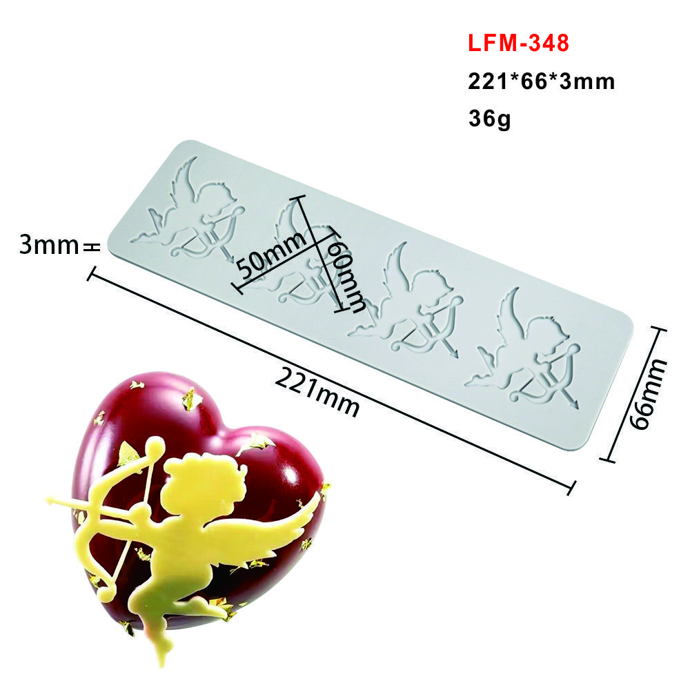 Early Riser Valentines Day Love Cupid Lace Mat Chocolate Mould Baking Supplies Pastry Tools Cake Silicone Fondant Mold