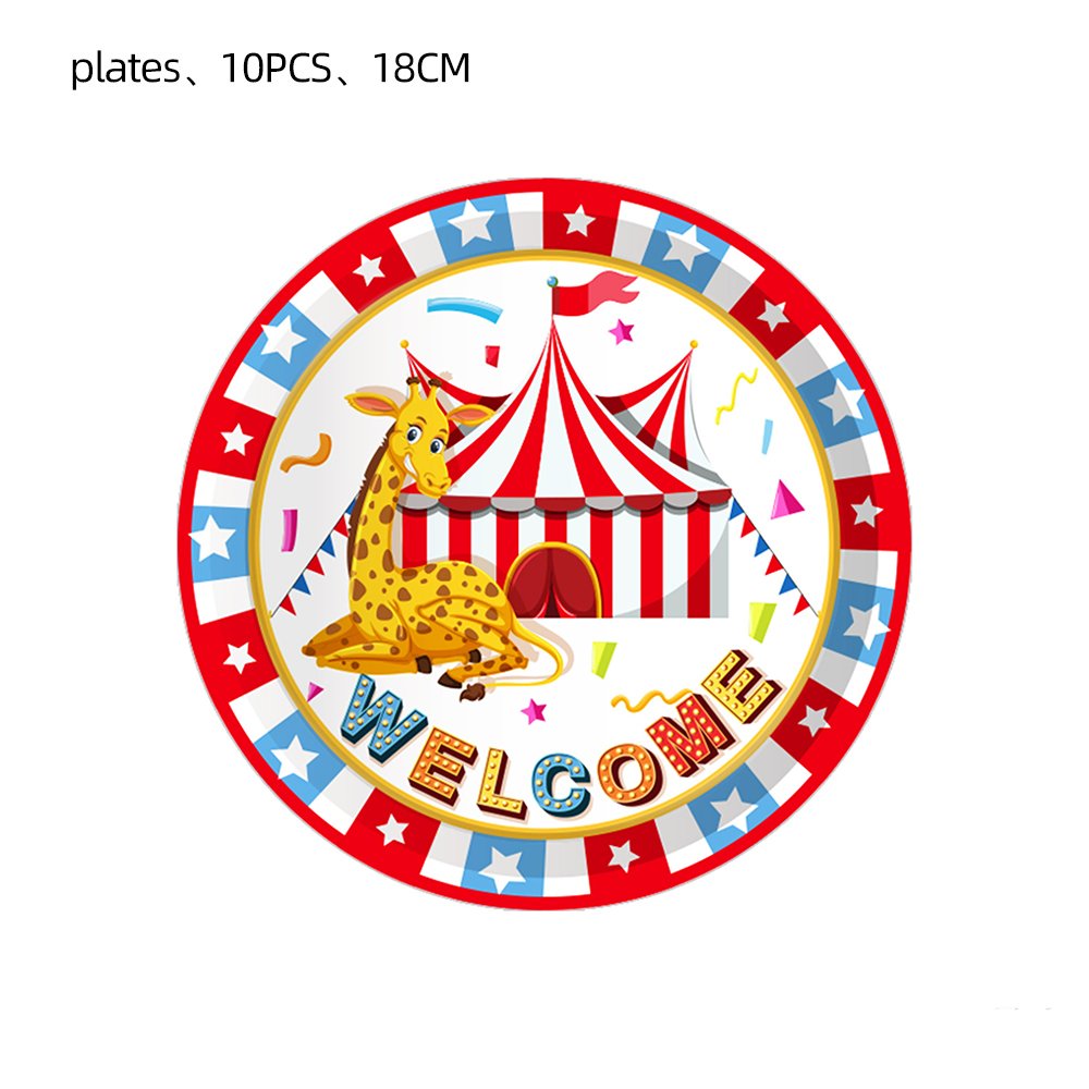 Circus Animals Game Birthday Party Decorations Baby Shower Birthday Party Kit Disposable Tableware Set Party Supplies