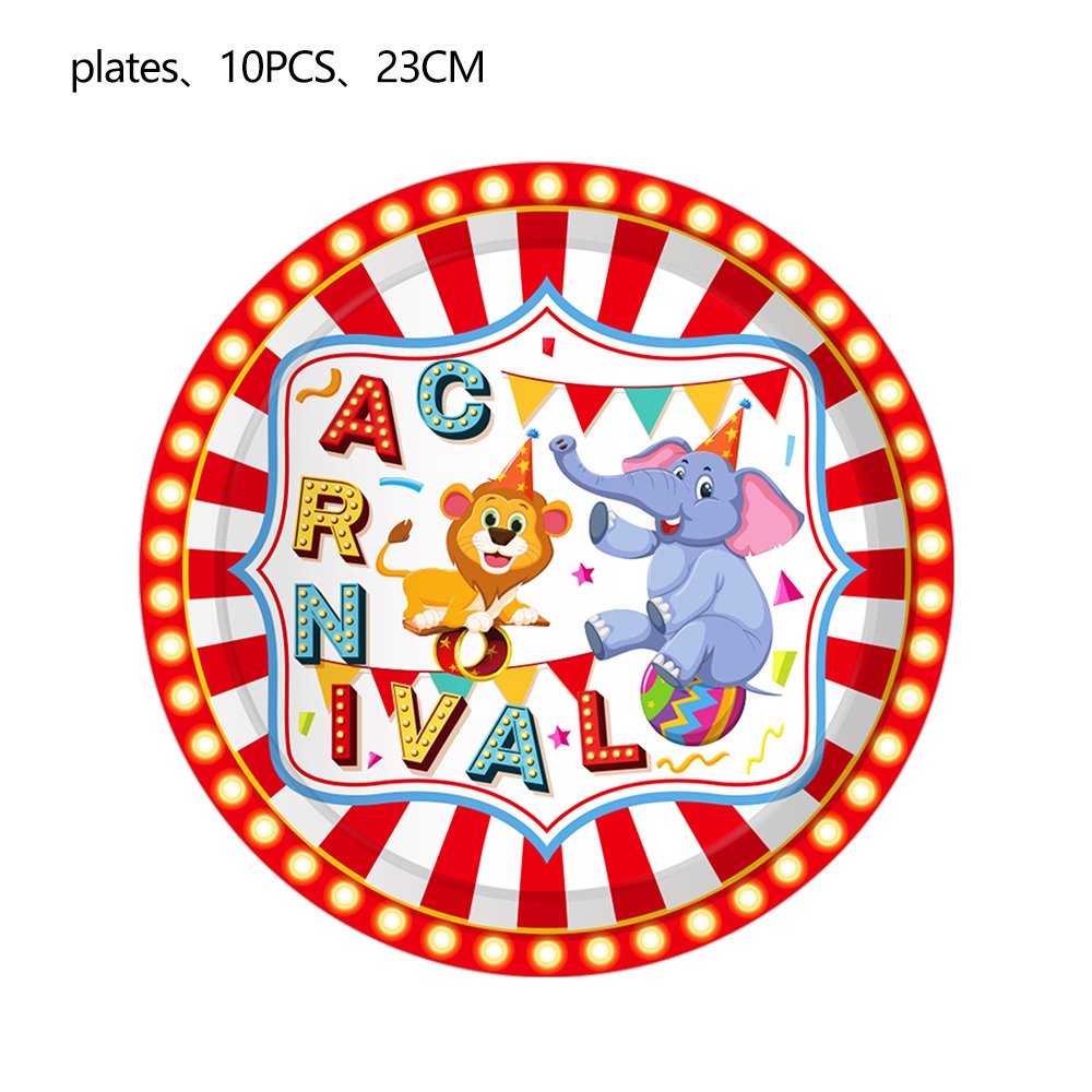Circus Animals Game Birthday Party Decorations Baby Shower Birthday Party Kit Disposable Tableware Set Party Supplies