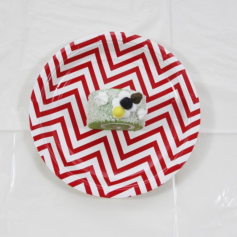 High Quality Colorful Streak Paper Plates Birthday Party Supplies Disposable Dessert Cake Decorations Paper Plate