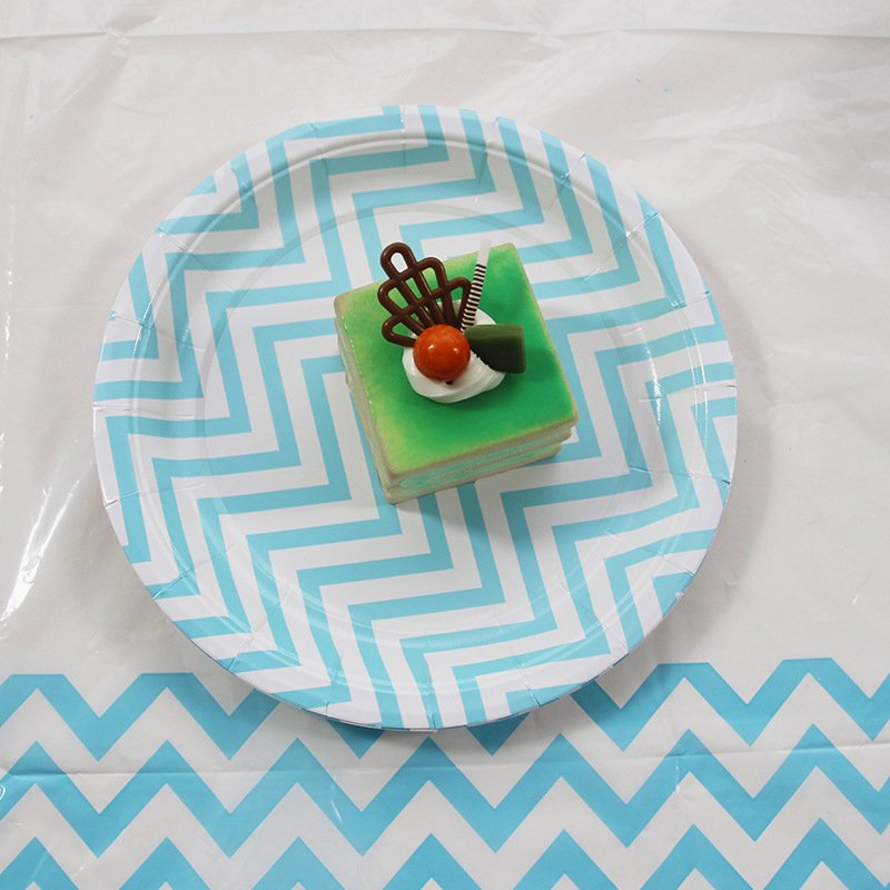 High Quality Colorful Streak Paper Plates Birthday Party Supplies Disposable Dessert Cake Decorations Paper Plate
