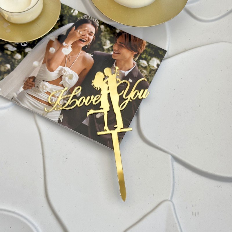 Cake topper anniversary Valentine's Day acrylic cake plate cake decoration wedding party supplies