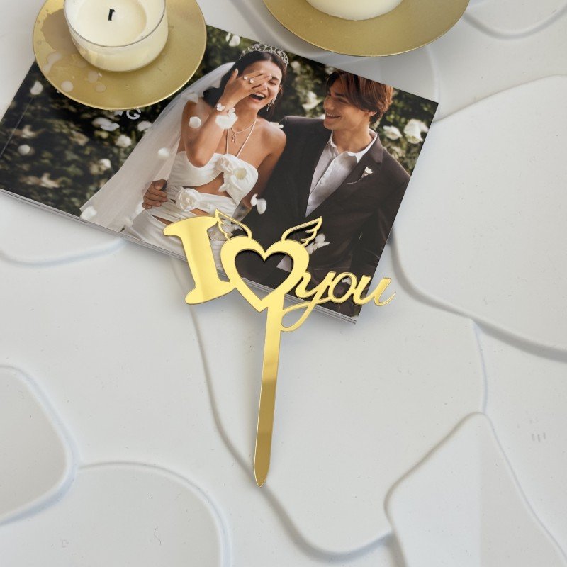 Cake topper anniversary Valentine's Day acrylic cake plate cake decoration wedding party supplies