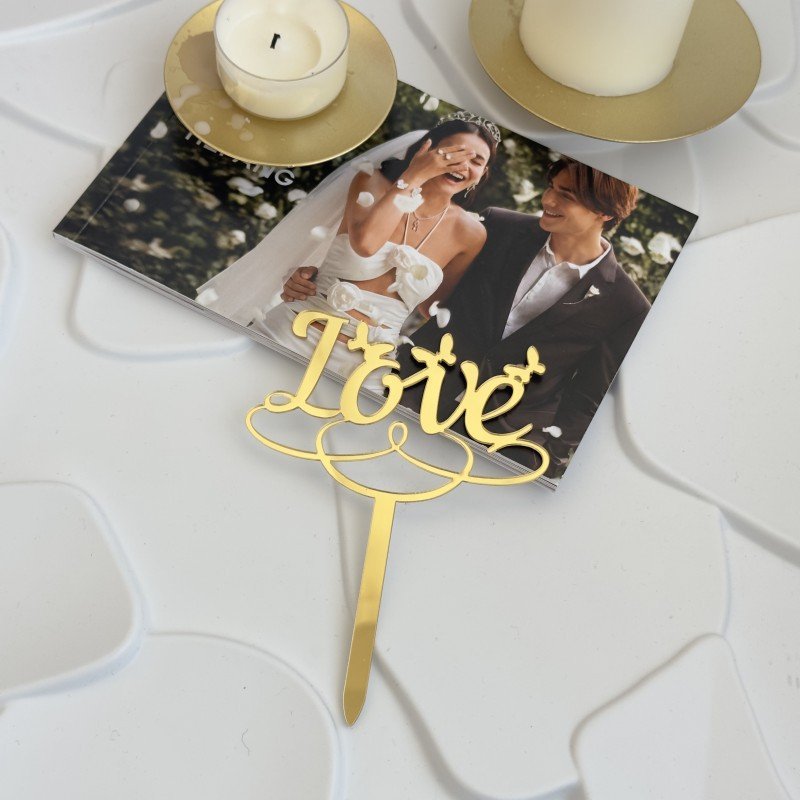 Cake topper anniversary Valentine's Day acrylic cake plate cake decoration wedding party supplies