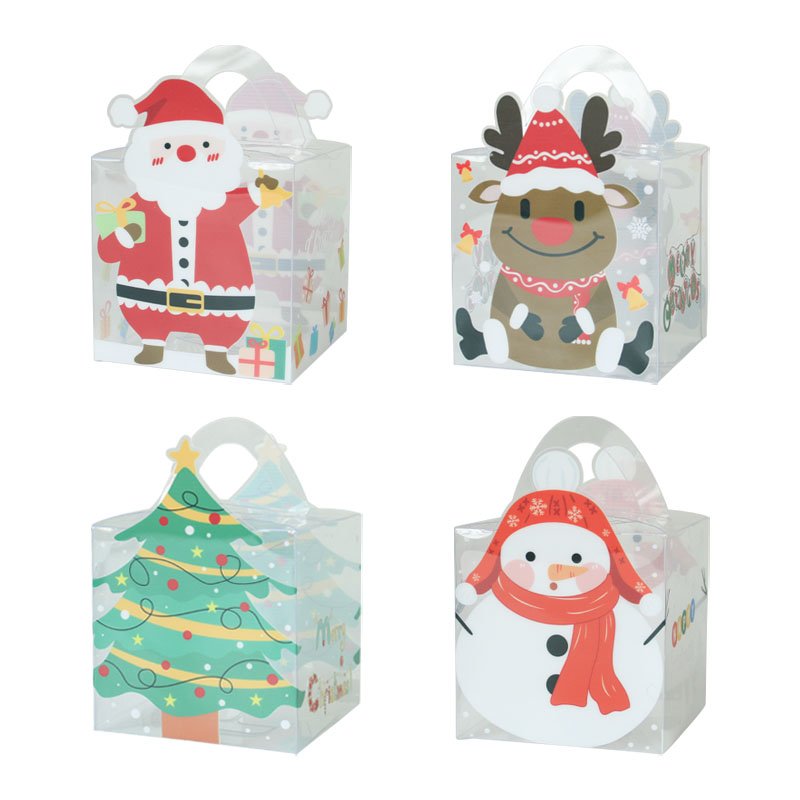 2022 New Design hotly sold Transparent Christmas Cookie Boxes Doughnut Gift Boxes Bakery Box For Party Supplies