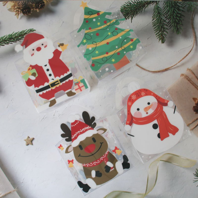 2022 New Design hotly sold Transparent Christmas Cookie Boxes Doughnut Gift Boxes Bakery Box For Party Supplies