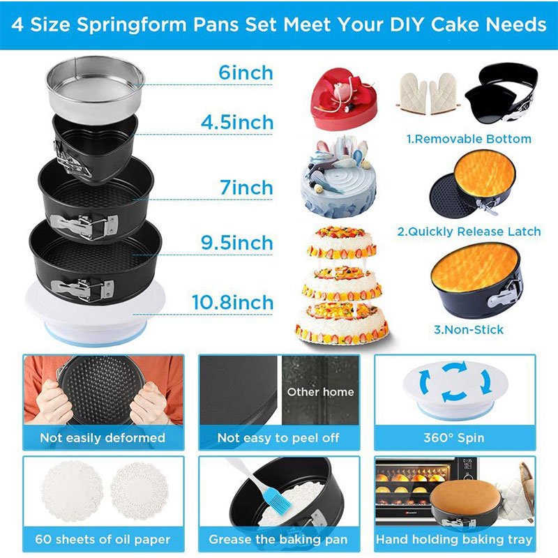 466pcs baking tools with Cake Turntable and baking pan Piping Bag set accessories Cake Decorating Supplies